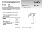 Sanyo Washer ASW-A85HT User's Manual