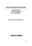 Sanyo SANUPS E11A202U User's Manual