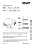 Sanyo Projector PDG-DWL100 User's Manual