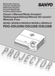 Sanyo Projector PDG-DSU20N User's Manual