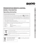 Sanyo POA-RCKIT04 User's Manual