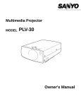 Sanyo PLV-30 User's Manual