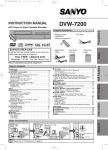 Sanyo DVW-7200 User's Manual