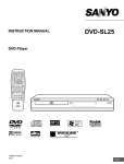 Sanyo DVD-SL25 User's Manual