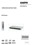 Sanyo DVD-Player DVD-SX25 User's Manual