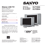 Sanyo CLT1554 CLT2054 User's Manual