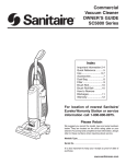 Sanitaire SC5800 Series User's Manual