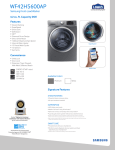 Samsung WF42H5600AP/A2 Specification Sheet