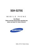 Samsung SGH-S275DAATFN User's Manual
