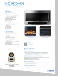 Samsung ME21H706MQS/AA Specification Sheet