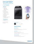 Samsung DV52J8700EP/A2 Specification Sheet