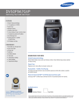 Samsung DV50F9A7EVP/A2 Specification Sheet