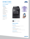 Samsung DV48J7770EP/A2 Specification Sheet