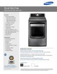 Samsung DV476GTHASU/A1 Specification Sheet