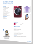 Samsung DV42H5400EF/A3 Specification Sheet