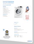 Samsung DV42H5000EW/A3 Specification Sheet