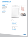 Samsung DV40J3000EW/A2 Specification Sheet