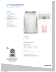 Samsung DV400EWHDWR/AA Specification Sheet
