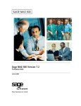 Sage Software Welding System MAS 500 Version 7.2 User's Manual