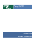 Sage Software Cell Phone SageCRM 6.1 User's Manual