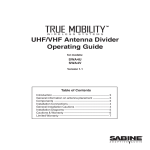Sabine SWA4V User's Manual