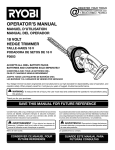 Ryobi Trimmer P2603 User's Manual
