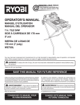 Ryobi Saw WS750L User's Manual