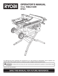 Ryobi BTS21 User's Manual