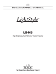 Runco LIGHTSTYLE LS-HB User's Manual