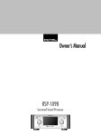 Rotel RSP-1098 User's Manual