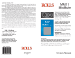 Rolls MicMute MM11 User's Manual