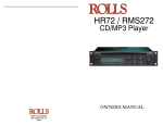 Rolls HR72 User's Manual