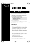 Roland Super CUBE-60 User's Manual