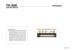 Roland TR-606 User's Manual