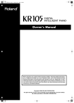 Roland KR105 User's Manual