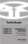 Rockford Fosgate T10001 BD User's Manual