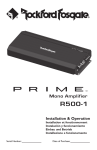 Rockford Fosgate Prime R500-1 User's Manual