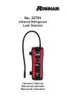 RobinAir Infrared Refrigerant Leak Detector 22791 User's Manual