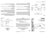 Roberts Radio R986 User's Manual