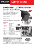 RIDGID SeeSnake LCDPak Monitor User's Manual