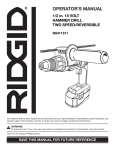 RIDGID R8411511 User's Manual