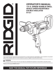 RIDGID R7121 User's Manual