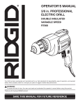 RIDGID R7000 User's Manual