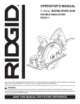 RIDGID R3210-1 User's Manual