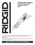 RIDGID R3001 User's Manual