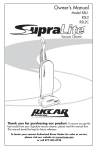 Riccar SUPRALITE RSL1 User's Manual
