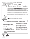 Rheem Professional Classic Series: Direct Vent (Horizontal Option) Use & Care Manual
