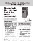 Rheem Above Ground Heaters 156 Installation and Operation Manual