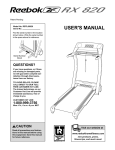 Reebok Fitness RBTL69920 User's Manual