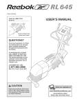 Reebok Fitness RBEL79740 User's Manual